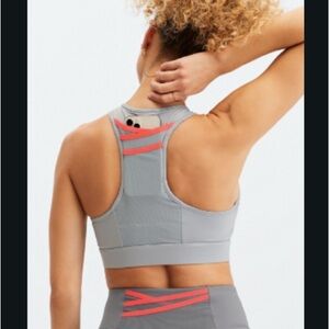 Gray and Pink Sports Bra